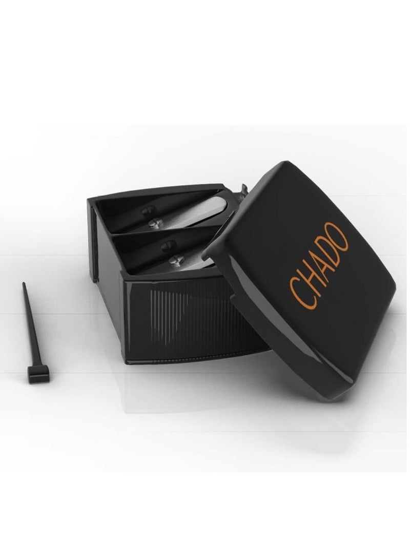 CHADO CHADO Double Blade Makeup Pencil Sharpener - Ideal for Sharpening Jumbo Pencils, Lip Pencils, Eyeliner Pencil - Image 2