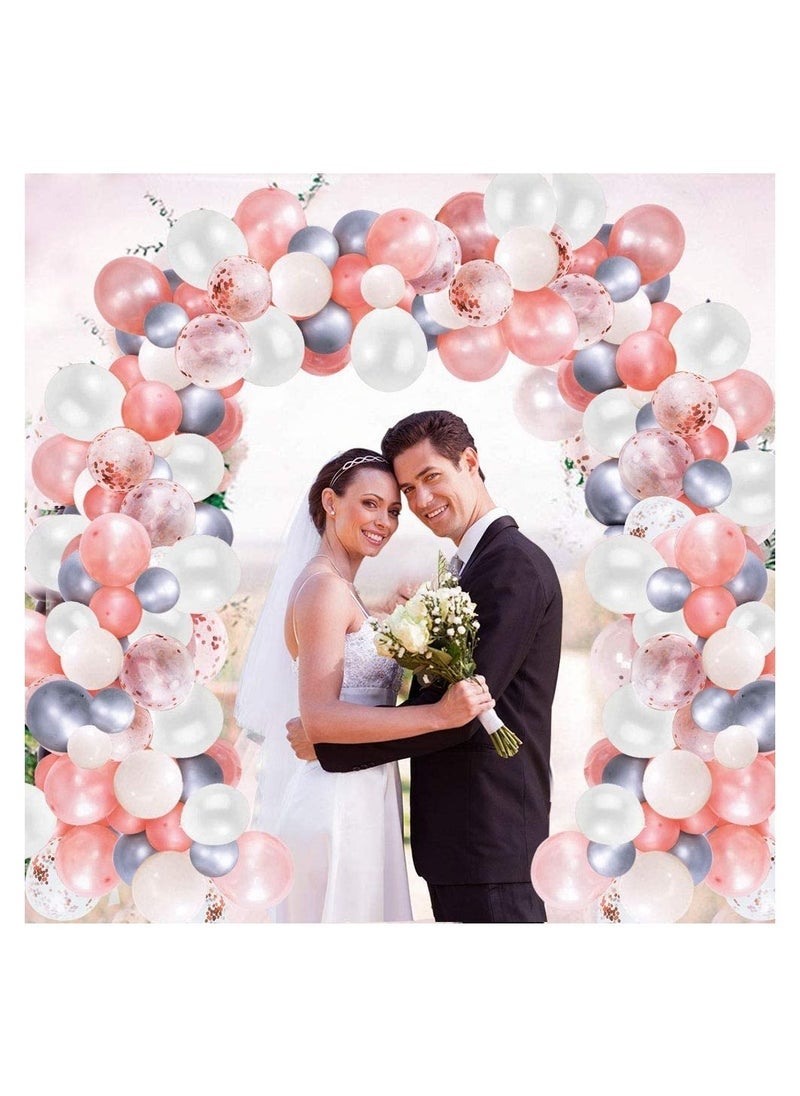 دونيسو 95 قطعة متعددة الألوان بالون إكليل قوس كيت بالونات اللاتكس اللونات الوردي والأبيض لزينة خلفية حفل زفاف عيد ميلاد الطفل - Image 3