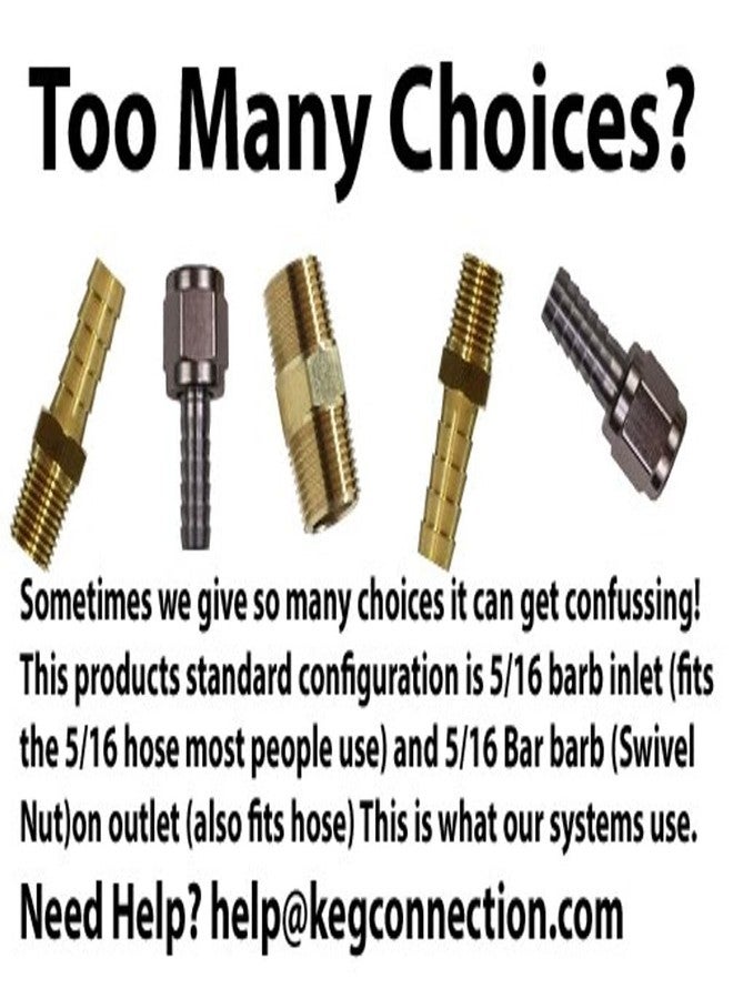Kegconnection, LLC 4-Way CO2 Air Distributor/Manifold with Integrated Check Valves and MFL Fittings | Perfect for Homebrew Draft Systems & Commercial Kegerators | Includes (4) 5/16 Inch Barbs/Stems & (4) Swivel Nuts - Image 3
