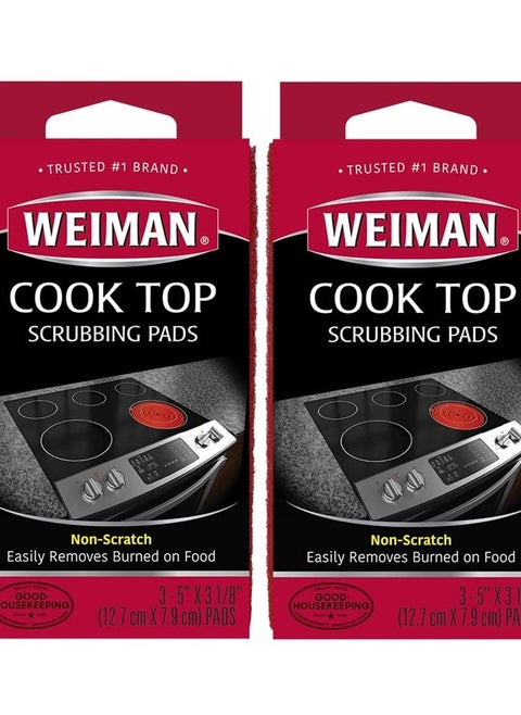 Cook Top Scrubbing Pads, 3 Count, 2 Pack Cuts Through the Toughest Stains - Scrubbing Pads Carefully Wipe Away Residue