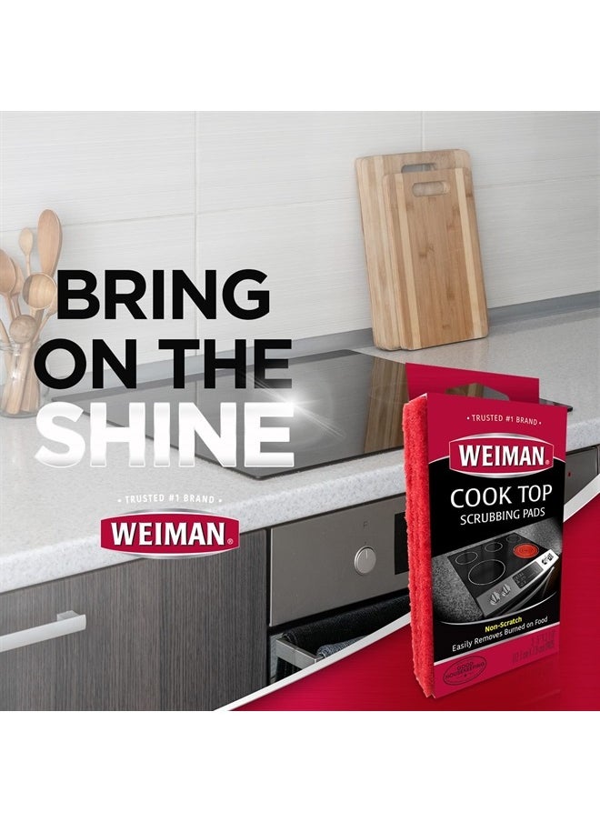 Weiman - Cook Top Scrubbing Pads, 3 Count, 2 Pack Cuts Through the Toughest Stains - Scrubbing Pads Carefully Wipe Away Residue - Image 1