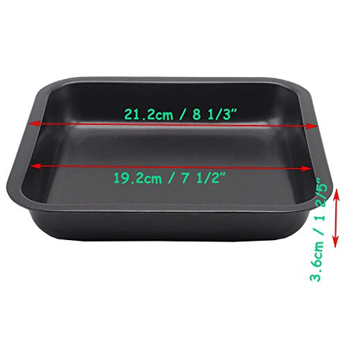 HYTK 2pcs Mini Baking Pans 8 X 8 Inch (Inner 7.5 X 7.5) Square Cake Pan Bread Pan Nonstick Heavy Carbon Steel Bakeware - Image 2
