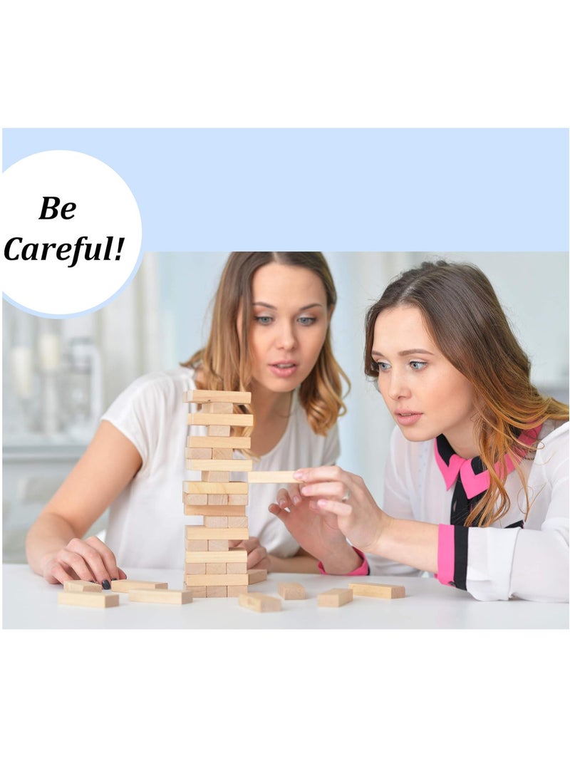 MUMS PLANET - Wooden Games Jenga Classic Game with Magic Hardwood Blocks, Stacking Tower Game for 1 or More Players, Kids Toys Ages 6 and Up - Image 1