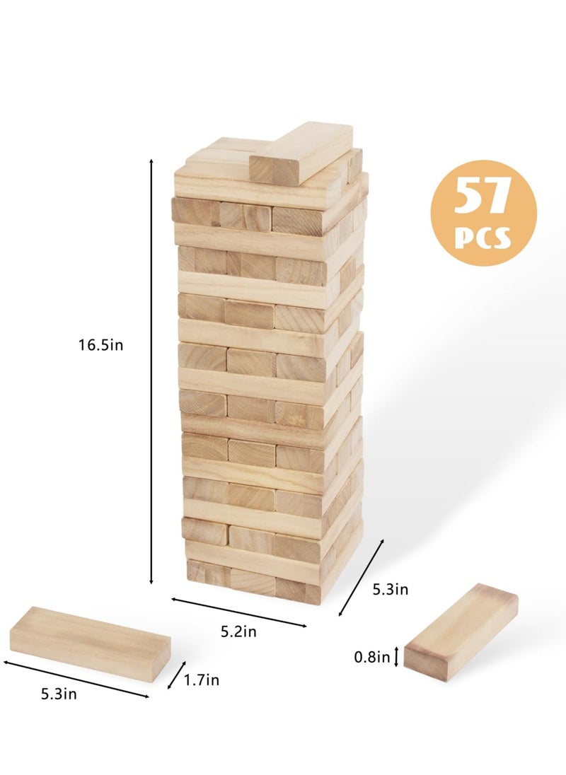MUMS PLANET Wooden Games Jenga Classic Game with Magic Hardwood Blocks, Stacking Tower Game for 1 or More Players, Kids Toys Ages 6 and Up  - Image 2
