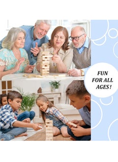 MUMS PLANET Wooden Games Jenga Classic Game with Magic Hardwood Blocks, Stacking Tower Game for 1 or More Players, Kids Toys Ages 6 and Up  - Image 4
