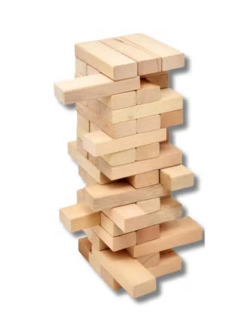 The Original Wooden Classic Game - Fun Stacking Tower Game for All Ages - 54 High-Quality Solid Wooden Pieces - For More Than One Player - Perfect Gift for Kids and Adults (Suitable for Ages 6 and Up)