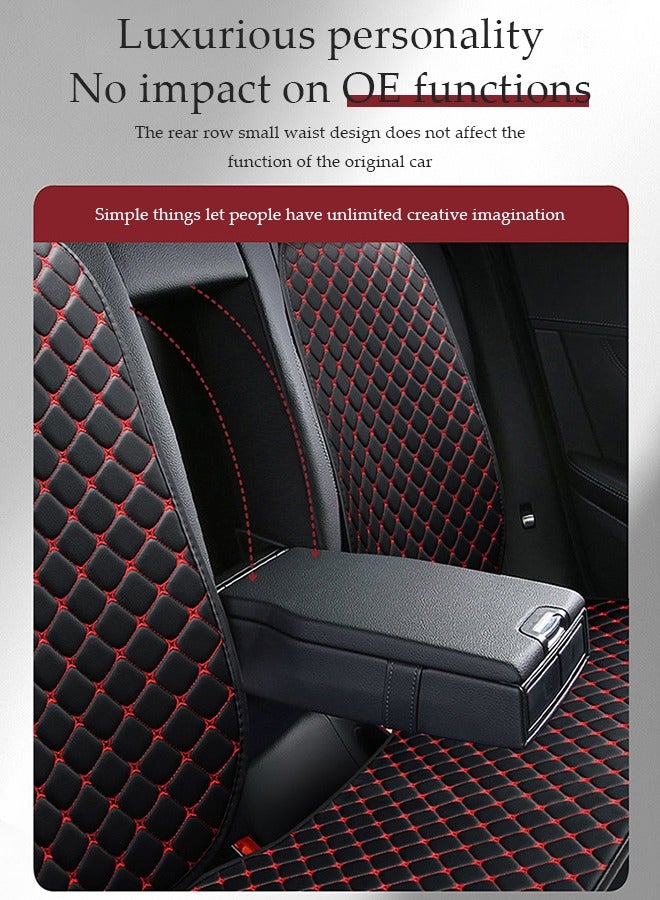 DUNISO 2PCS Universal Car Seat Cushion Set,Pu Leather Car Seat Bottom Covers Protectors, include one Front Driver Seat Pad Mat and one Front driver backrest cushion for Car SUV Pickup Seat Cooling Pad Cooling Seat Covers (black red) - Image 5