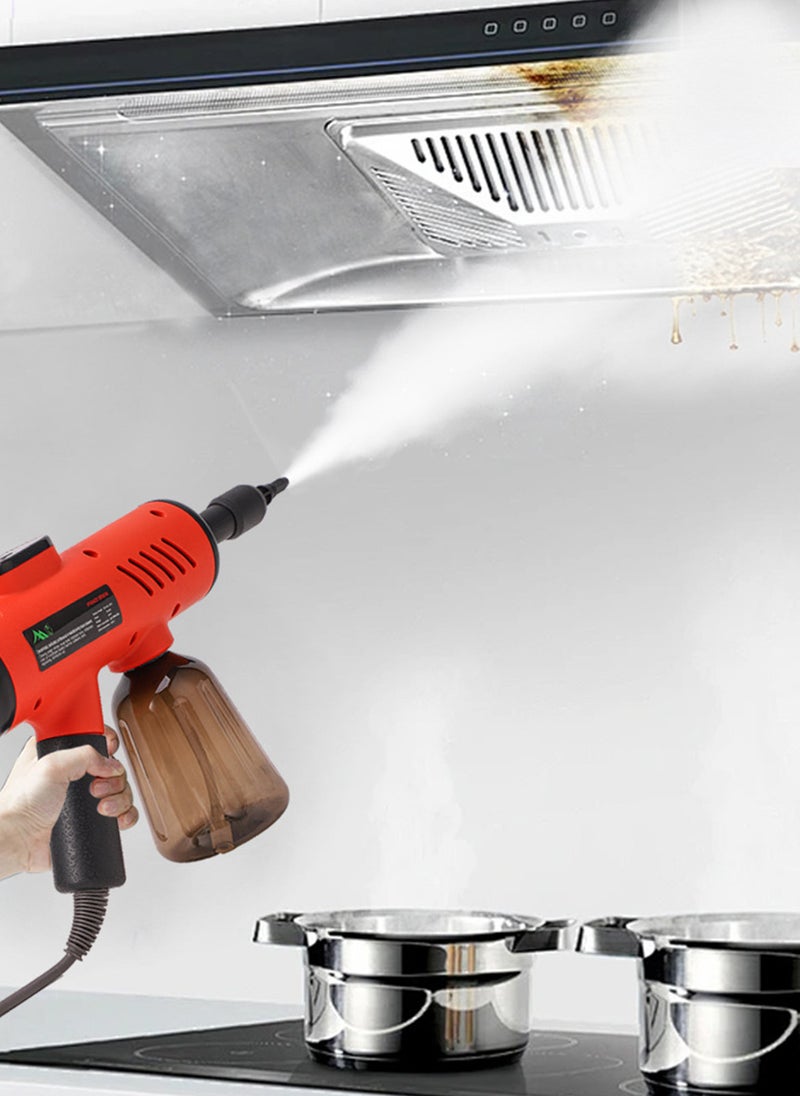 Sharpdo Pressurized Handheld Steam Cleaner with 7 pcs Accessories, Hands-free Portable Steamer for Home Use, Steamer for Cleaning Floor, Upholstery, Grout and Car (Red) - Image 2