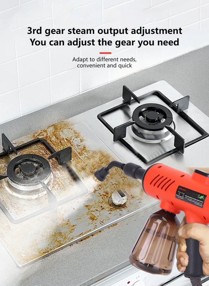 Sharpdo Pressurized Handheld Steam Cleaner with 7 pcs Accessories, Hands-free Portable Steamer for Home Use, Steamer for Cleaning Floor, Upholstery, Grout and Car (Red) - Image 4