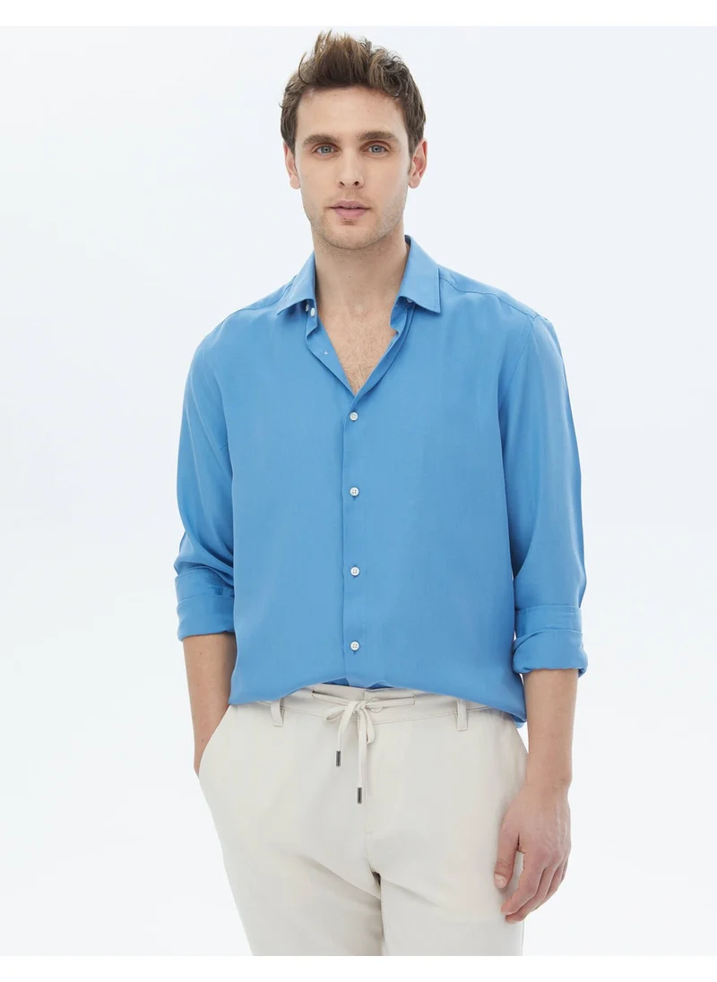 Kip Blue Regular Fit Woven Casual Shirt