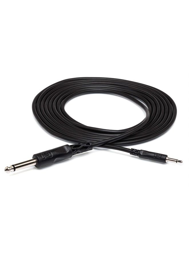 Hosa CMP-303 3.5 mm TS to 1/4" TS Mono Interconnect Cable, 3 feet, Speaker
