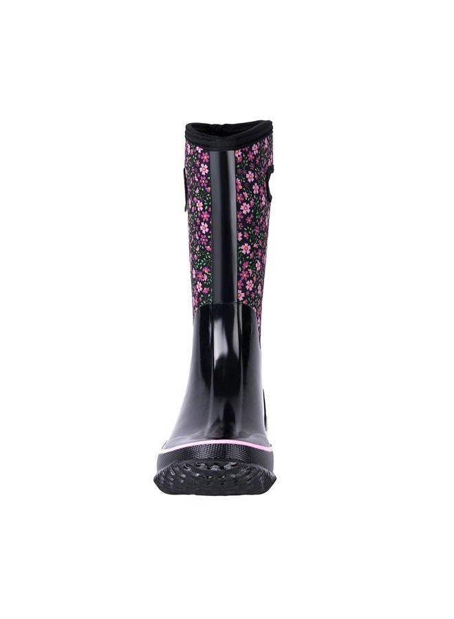 WTW Mid Calf Rain Boots for Women - Waterproof Insulated Neoprene Mud Boots Outdoor Hunting Garden Boots, Floral Print, 6 - Image 5