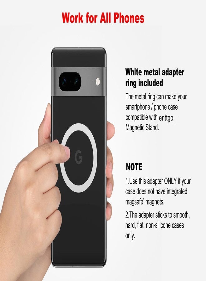 enttgo Adjustable Magnetic Phone Grip Compatible with MagSafe, Adapter Ring for Magnetic Included, Phone Holder, Wireless Charging Compatible - Blue Nebula Galaxy, Black - Image 4