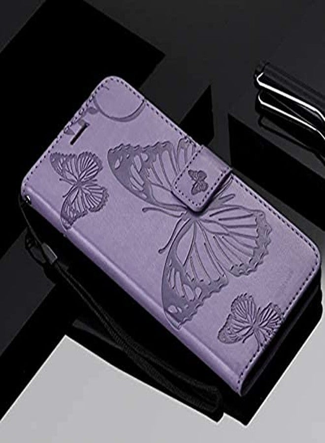 TELETEL Diva Series Butterfly Embossing Pu Leather Flip Wallet Case Cover with Card Holder | Magnetic Closure (Purple) for Oppo Reno 7 Pro - Image 2