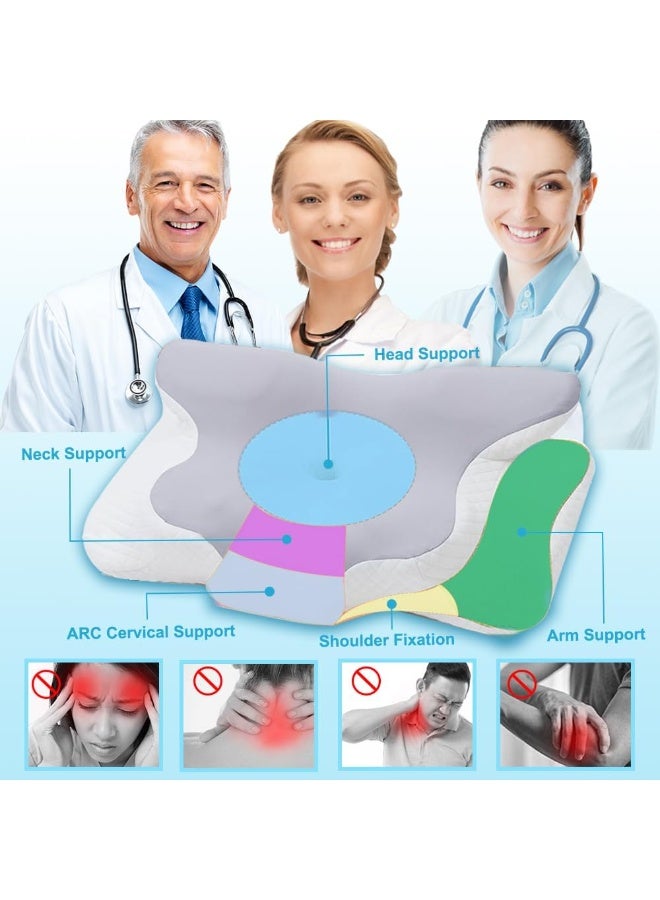 hayapoint Memory Foam Cervical Pillow for Neck & Shoulder Pain, Ergonomic Butterfly Shape, Orthopedic Support for Side, Back & Stomach Sleepers - Image 3