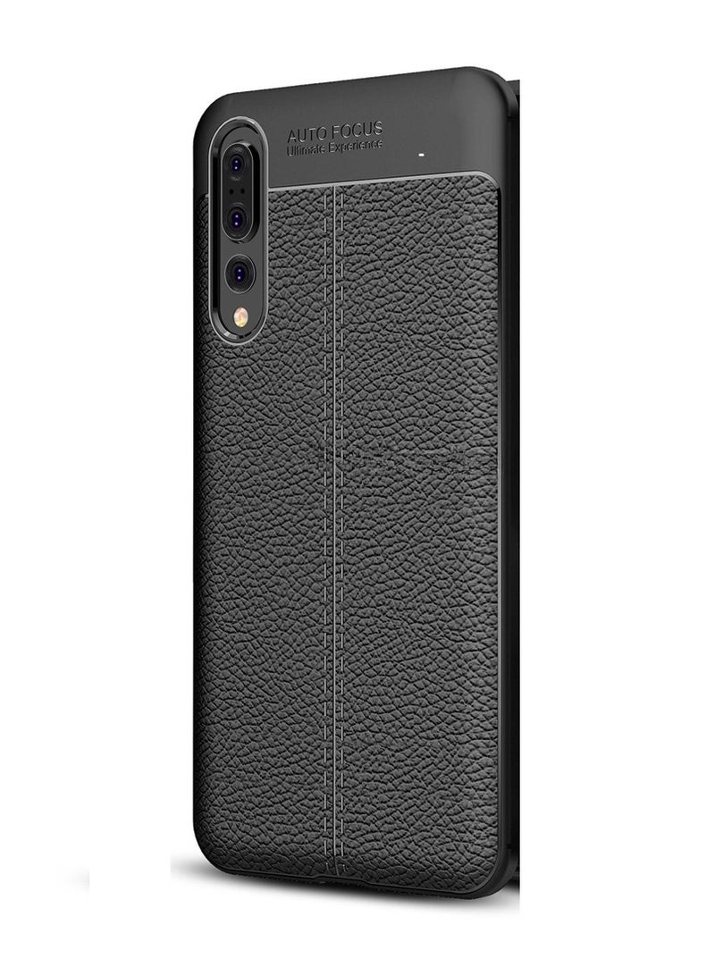 أوتو فوكس جراب حمايه سيليكون تصميم2 مقاوم للصدمات حمايه للكاميرا متوافق مع P20 Pro (اسود) - Image 1