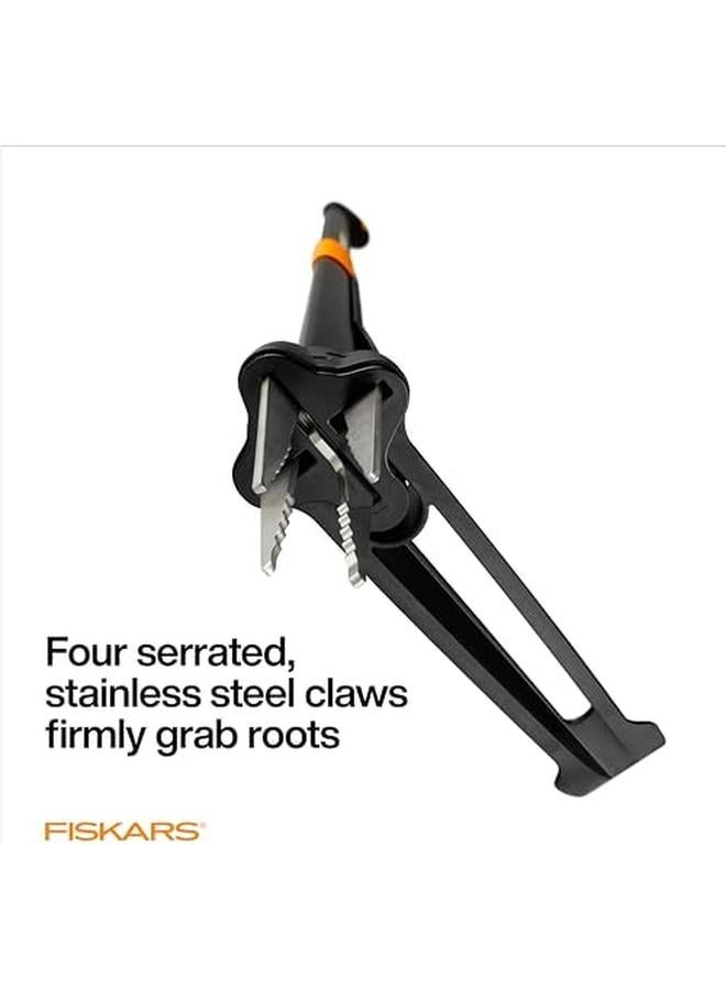 Fiskars 4 Claw Stand Up Weeder Gardening Hand Weeding Tool With 39" Long Ergonomic Handle Black - Image 2