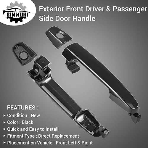 BINWUHI Exterior Door Handle Front Driver Passenger Side Compatible with The Following Models: 2002-2006 Toyota Camry, 03-13 Toyota Corolla Toyota Matrix, 03-08 Pontiac Vibe w/Keyhole Replaces 81309 - Image 5