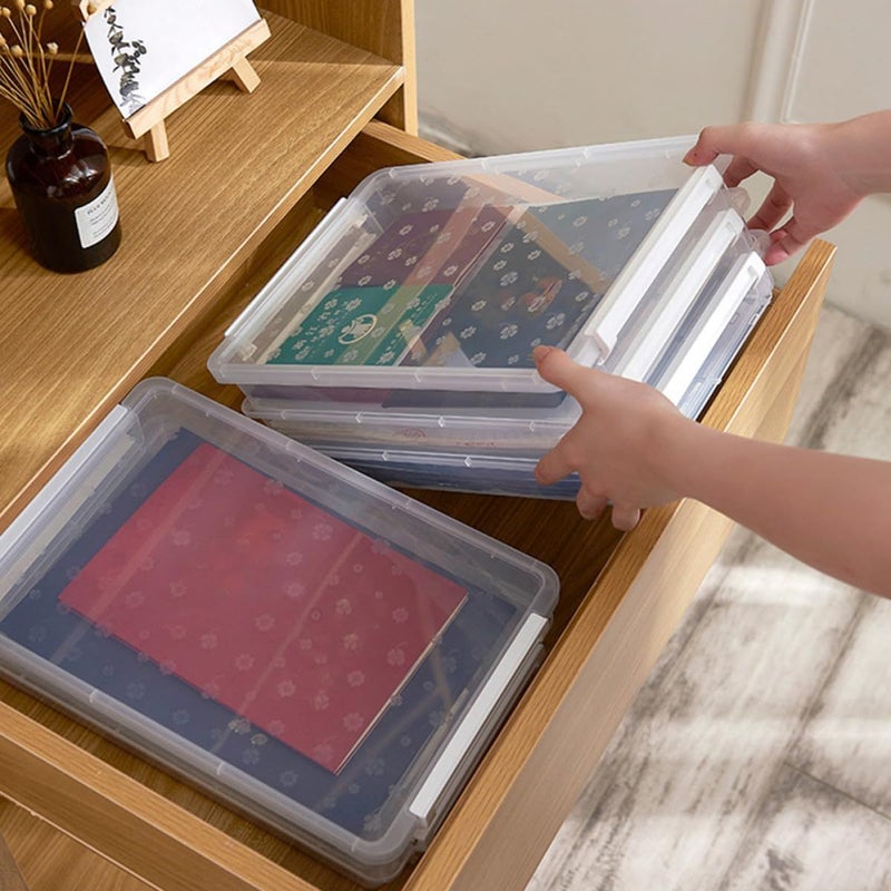 Stackable File Storage Box 2 Layer Pp Document Organizer 36 5x24 3x9cm Portable Paper Container - Image 5