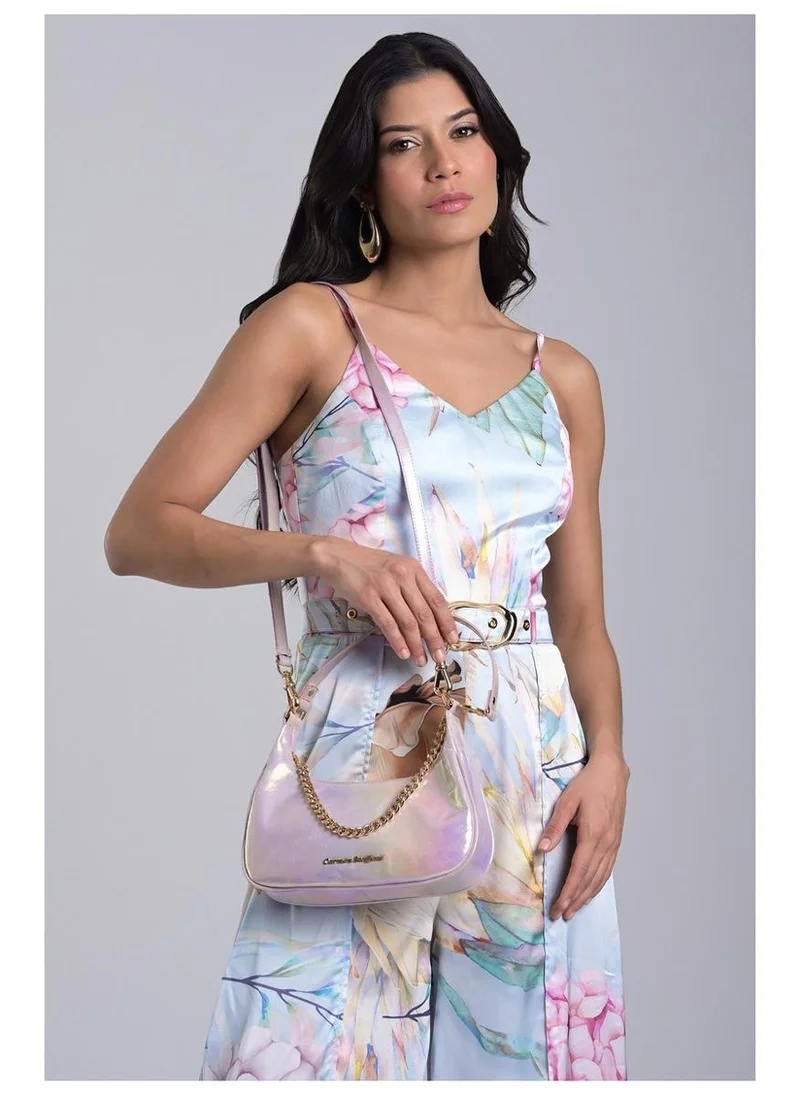 Carmen Steffens  Iridescent Leather Half-Moon Bag with Chain for Women | Best Price UAE