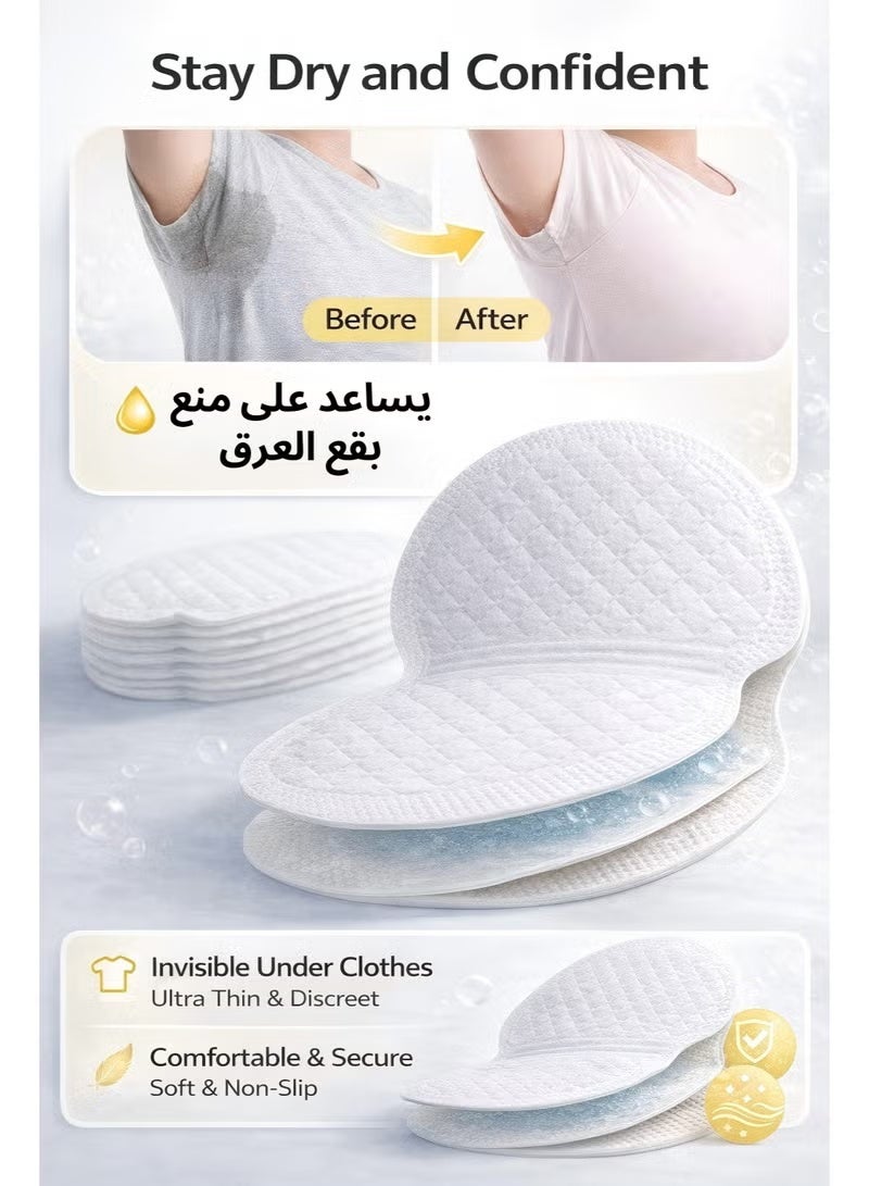 60 قطعة من أقراص امتصاص العرق لمنطقة الإبط، قابلة للتخلص منها، رقيقة ومتآكلة، للرجال والنساء - Image 3
