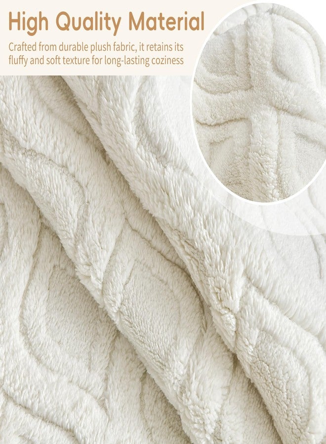 Arfntevss Couch Cover for Dogs Plush Washable Sofa Covers for 3 Cushion Couch Pet Friendly Fuzzy Sofa Slipcover 3 Seat Anti-Slip Boho Sectional Furniture Protector (Jacquard Plush Cream, 35.5" x 71") - Image 2