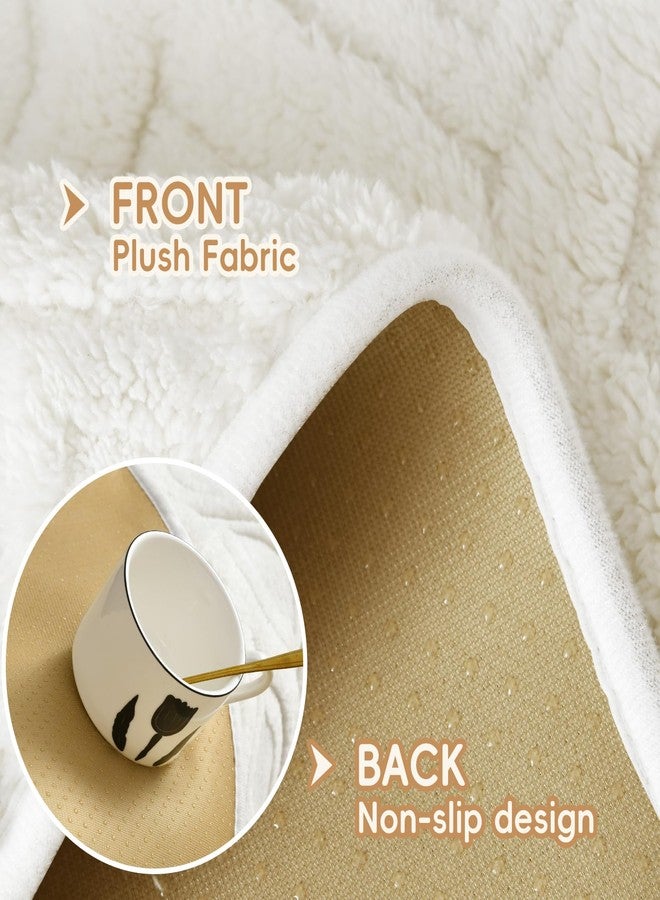 Arfntevss Couch Cover for Dogs Plush Washable Sofa Covers for 3 Cushion Couch Pet Friendly Fuzzy Sofa Slipcover 3 Seat Anti-Slip Boho Sectional Furniture Protector (Jacquard Plush Cream, 35.5" x 71") - Image 4