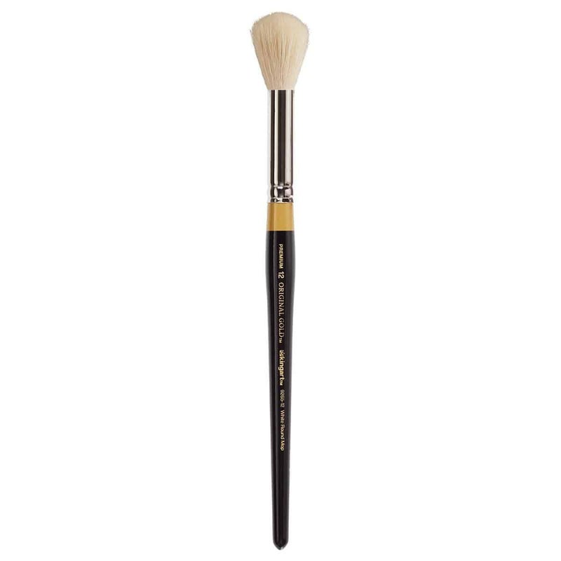 KINGART Premium Original Gold 926512 Round MOP Series Artist Brush Soft Synthetic Hair Short Handle for Acrylic and Oil Painting Size 12