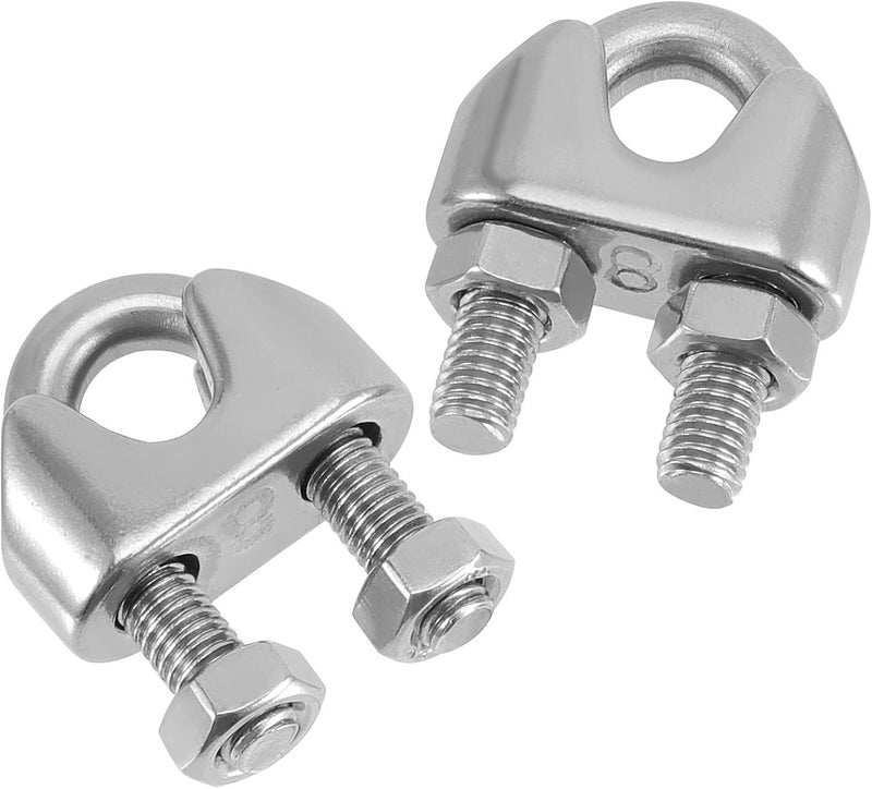 FUNSUEI 20 Pack 3/8 Inch Heavy Duty Stainless Steel Wire Rope Clamps - Image 3