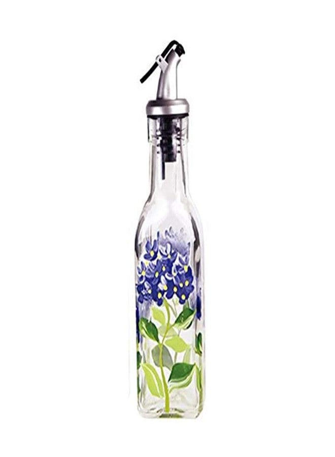 Grant Howard Hand Painted Square Cruet with Pourer, Blue Hydrangeas, 6 oz., Multicolor - Image 1