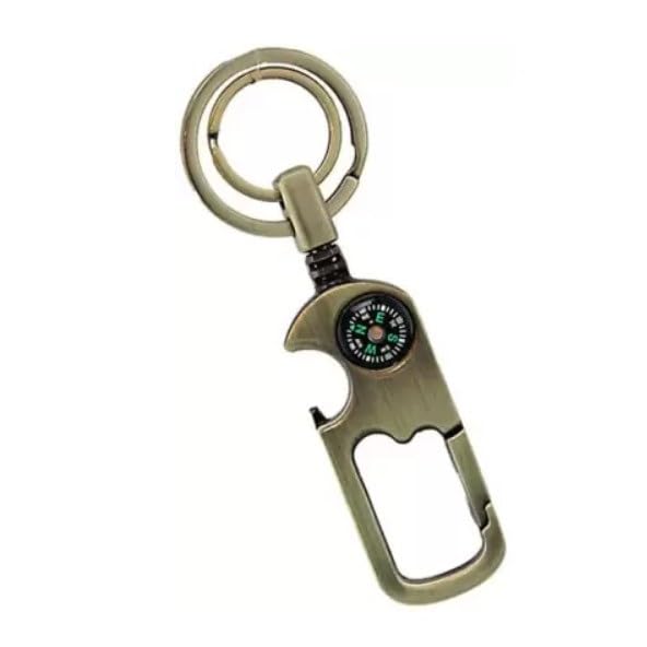 J K b K Double Key Ring Hook with Compass Bottle Opener Color Copper