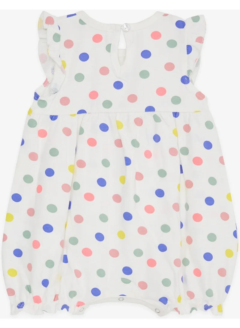 Breeze Baby Girl Short Jumpsuit Polka Dot Bow 4 Months-1.5 Years, Ecru