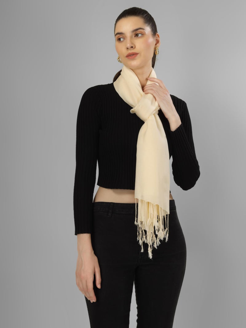 A R Silk DUPATTA HUB Solid Plain Cotton Scarf, scarves, stole & Shawl for Womens and girls,Off White(ARS01159) - Image 4