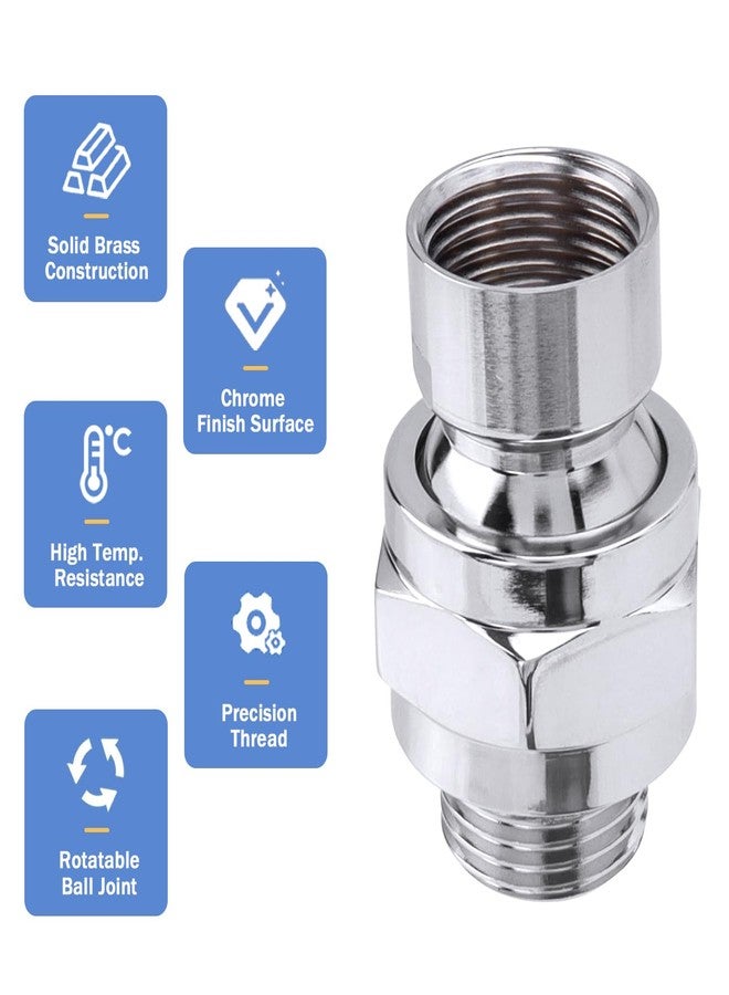 Mesee G1/2 Universal Shower Connector Ball Joint Shower Head Swivel Ball Adapter Rotatable Shower Arm Connector Showering Connecting Extension Component Fits Fixed, Hand Held & Rain Shower Heads - Image 3