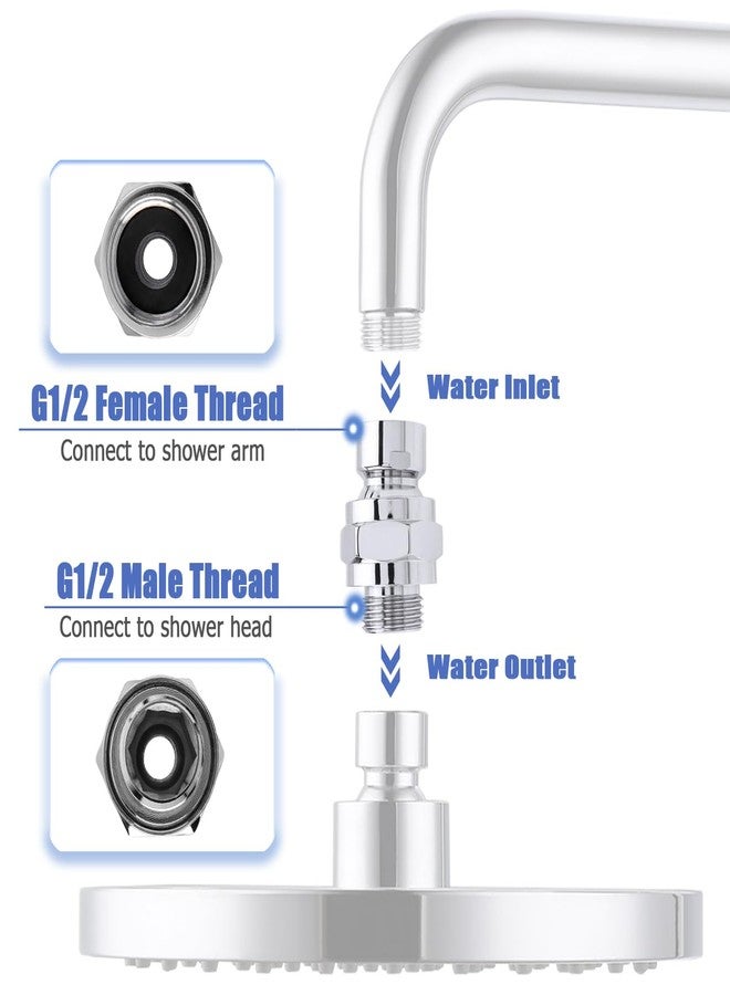 Mesee G1/2 Universal Shower Connector Ball Joint Shower Head Swivel Ball Adapter Rotatable Shower Arm Connector Showering Connecting Extension Component Fits Fixed, Hand Held & Rain Shower Heads - Image 4