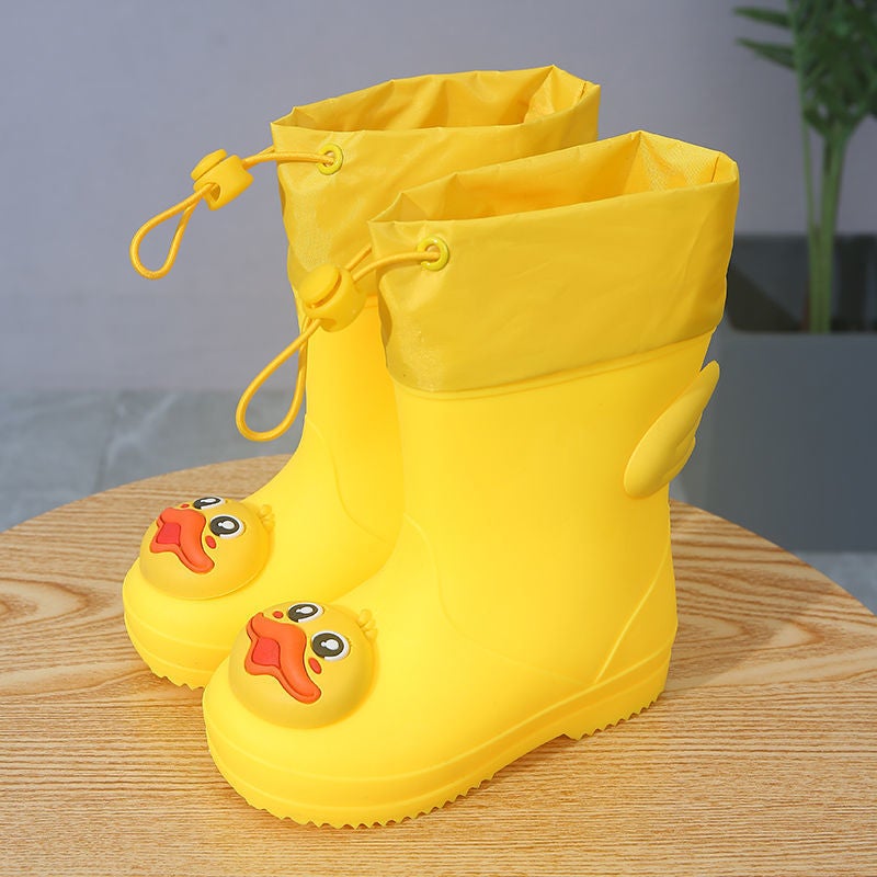 Children'S Rain Boots Girls' Non-Slip Children'S Baby Boys' Children'S Drawstring Women'S Rain Boots Student Girls' Water Shoes - Image 1