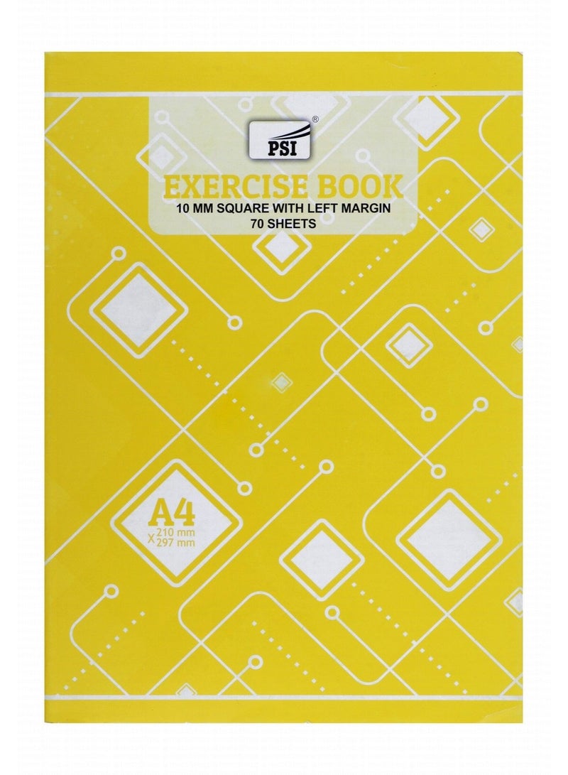 Psi 6-Piece A4 Size 10mm Square Lined Notebook 70 Sheets Per Book  - Image 2