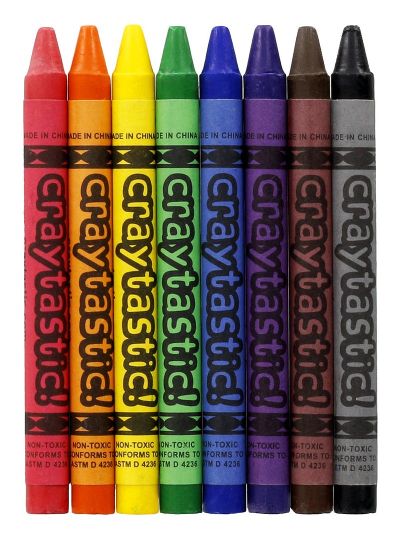Craytastic! Bulk Crayons, 30 Individual Boxes of 8 colors/count Class Pack - Full Size, Premium (Red, Yellow, Green, Blue, Purple, Brown, Black) SAFETY TESTED COMPLIANT WITH ASTM D-4236 - Image 4