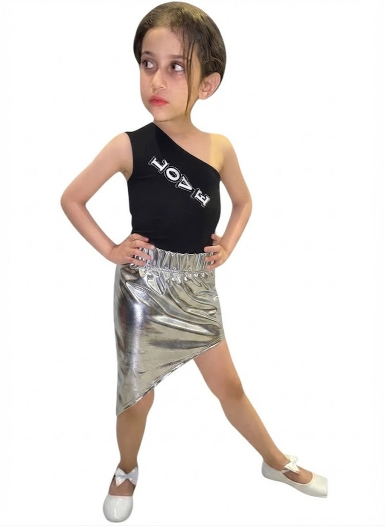 Girls' leather disco skirt