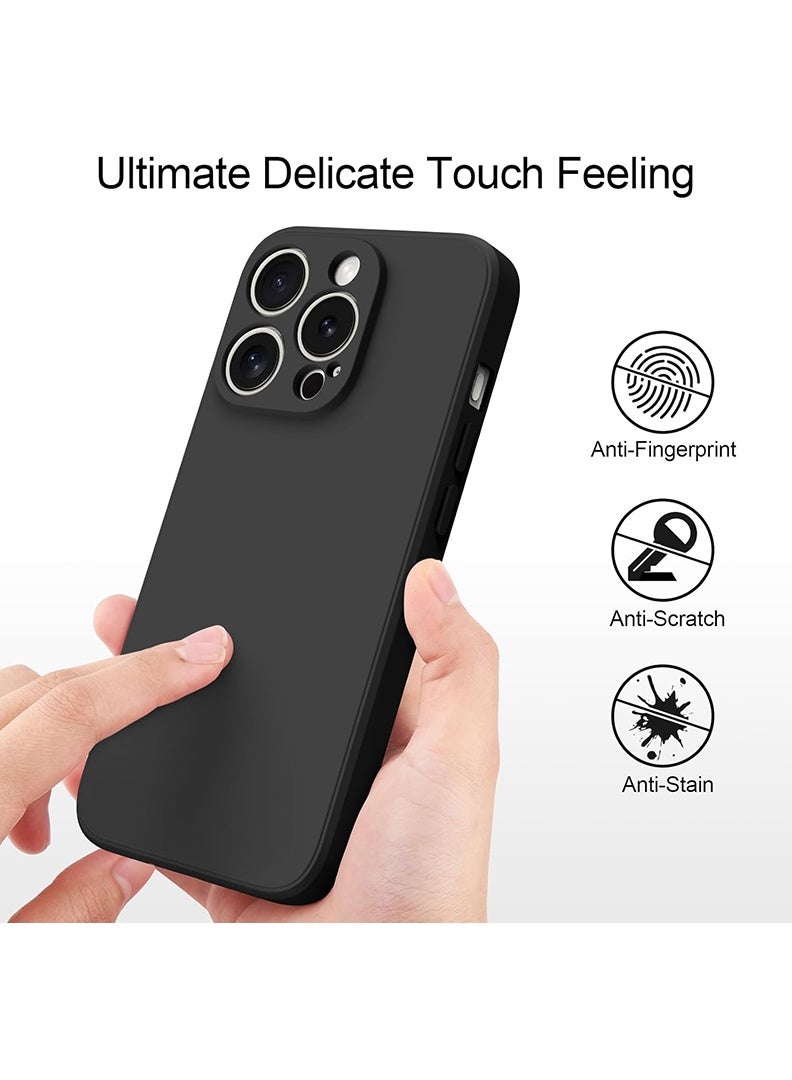 Theodor iPhone 16 Pro Max Protective Slim Fit Case Liquid Silicone Cover with Full Body Protection Anti-Scratch Shockproof Case For Black  - Image 5