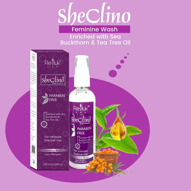 Revluk-She Clino Vaginal Wash All in One Wash Combination Feminine Cleansing, pH Balanced, Zero-Chemical Ingredients, Sensitive Skin, Daily Cleansing Wash |Odor Control & Freshness| 100ml - Image 4