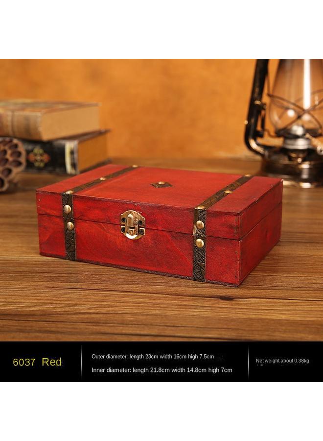 الأزرق جي دبليو صندوق المجوهرات العتيقة على الطراز الأوروبي صندوق تخزين شهادة سطح المكتب - Image 1