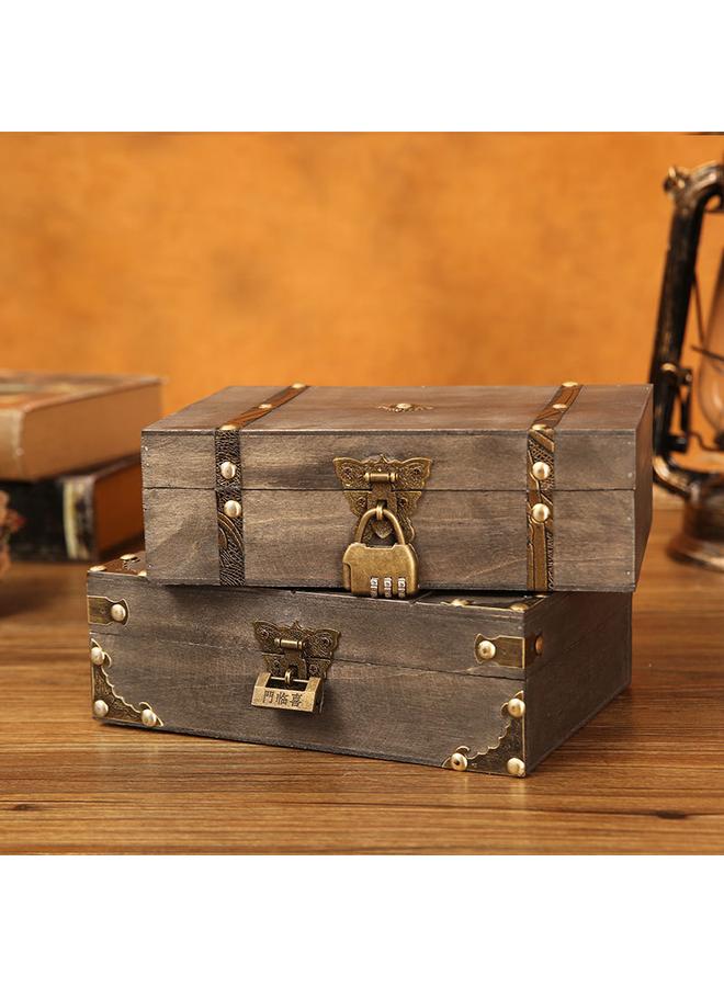 الأزرق جي دبليو صندوق المجوهرات العتيقة على الطراز الأوروبي صندوق تخزين شهادة سطح المكتب - Image 4