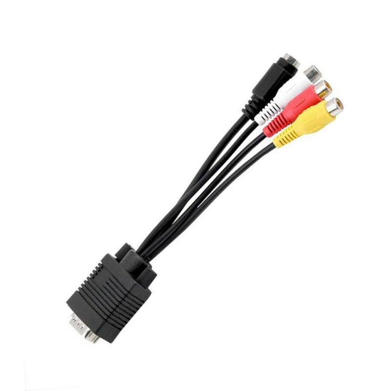 محول VGA إلى تلفزيون مع كابل صوت 3.5 ملم ومخرجات S-Video المركبة باللون الأسود - Image 4