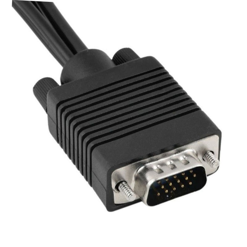 محول VGA إلى تلفزيون مع كابل صوت 3.5 ملم ومخرجات S-Video المركبة باللون الأسود - Image 3