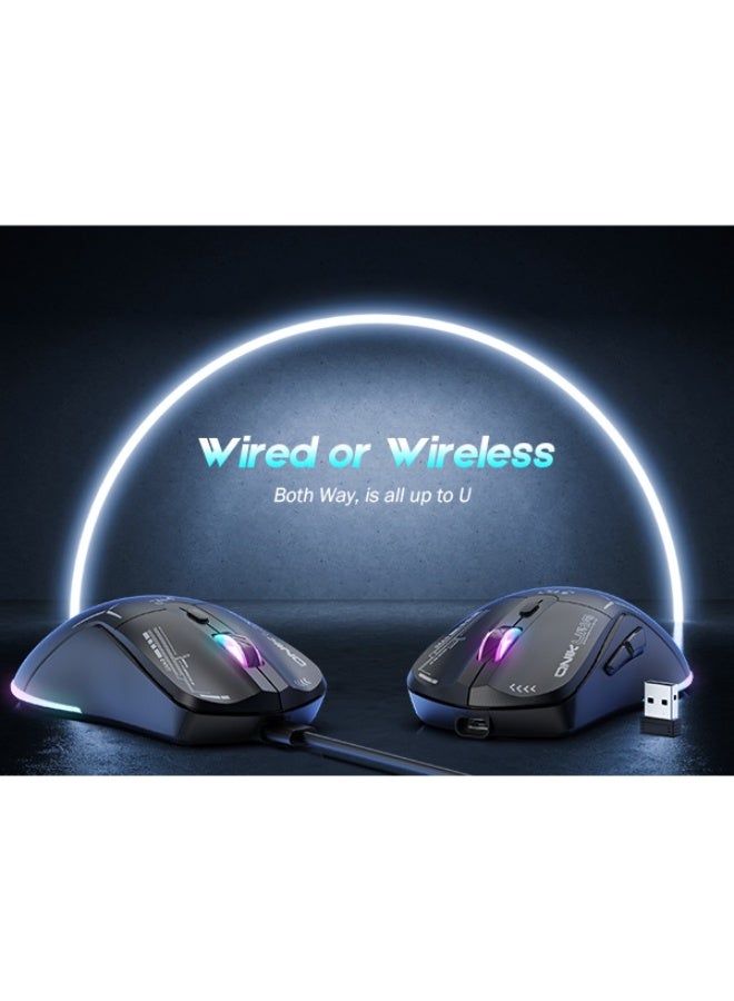onikuma Wireless Gaming Mouse, Dual Mode 2.4G/USB-C, 6 Programmable Buttons, Up to 4800 DPI, Lightweight 120g, RGB 7-Color Lighting, Long Battery Life, Ergonomic Design for PC/Mac/Laptop (Black) - Image 3