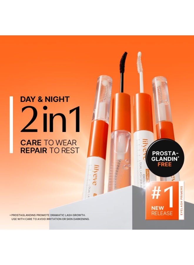 lilyeve GROWTURN Eyelash Growth Serum, Korean Lash Enhancing Serum for Longer Natural Lashes, 2-in-1 Dual Lash Serum for Day & Night Care, Prostaglandin Free with Biotin & Exosome |8ml - Image 2