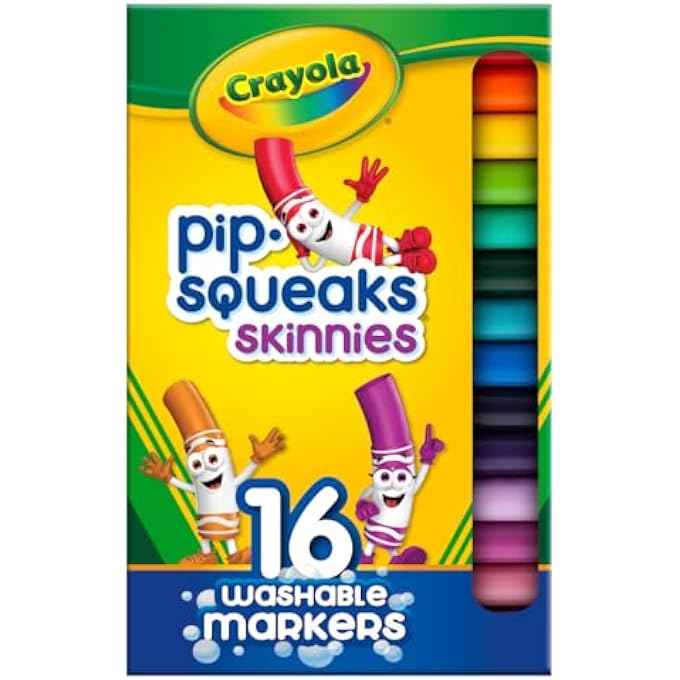 Crayola WASHABLE PIP-SQUEAKS SKINNIES MARKERS PACK OF 16 - Image 1
