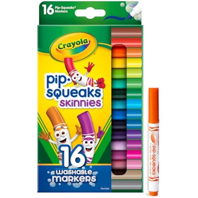 Crayola WASHABLE PIP-SQUEAKS SKINNIES MARKERS PACK OF 16 - Image 2