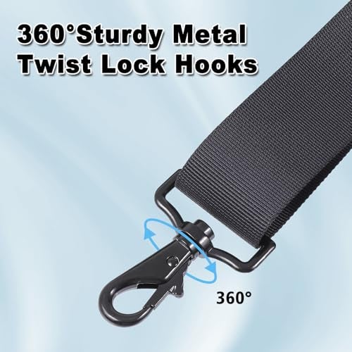 Vigorport Shoulder Strap, 59” Fixed Cushion Pad Luggage Shoulder Strap, Universal Comfortable Bag Strap Replacement for Briefcase, Laptop, Duffel with Swivel Hooks (Black, 59 Inch) - Image 5
